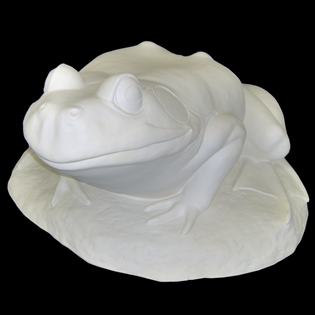 Frog On Lily Pad Primed Fiberglass Sculpture Icon Poly